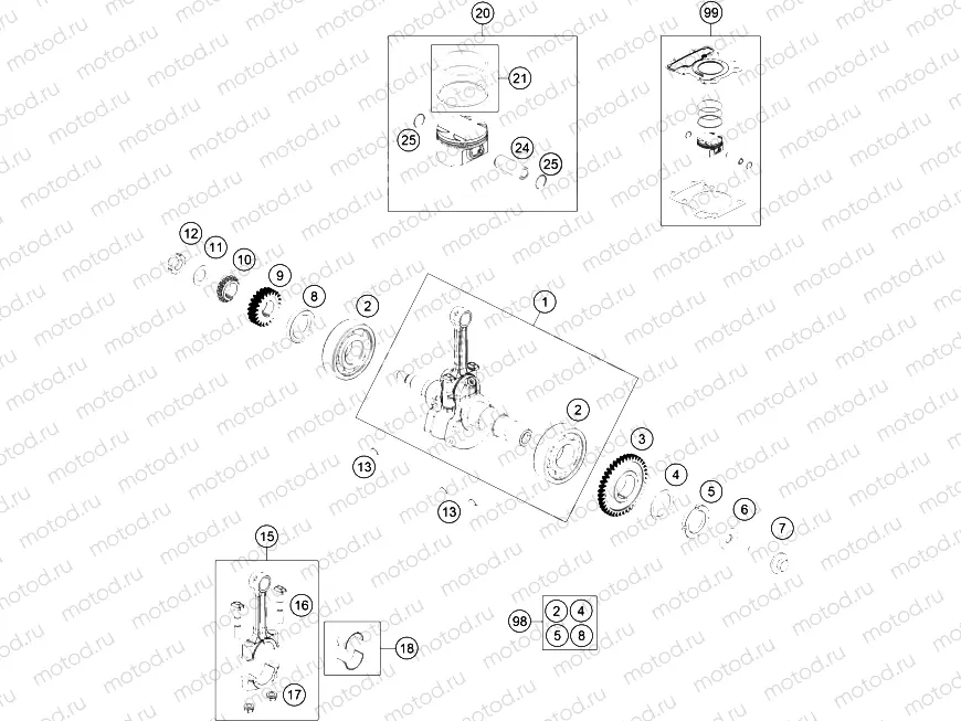 CRANKSHAFT, PISTON|Engine|30