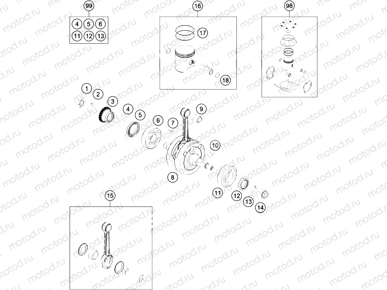 CRANKSHAFT, PISTON|Engine|30