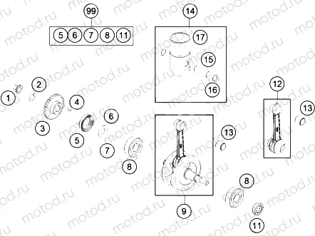 CRANKSHAFT, PISTON|Engine|30