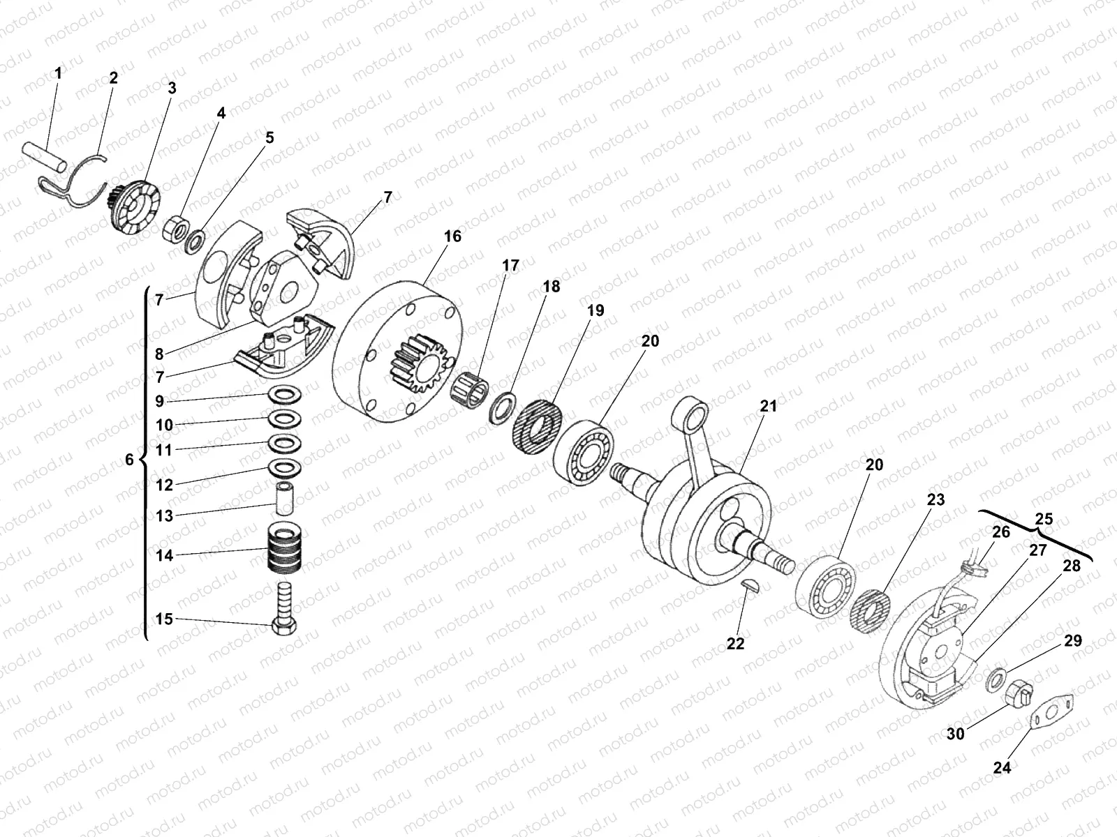 CRANKSHAFT - PRIMARY GEAR