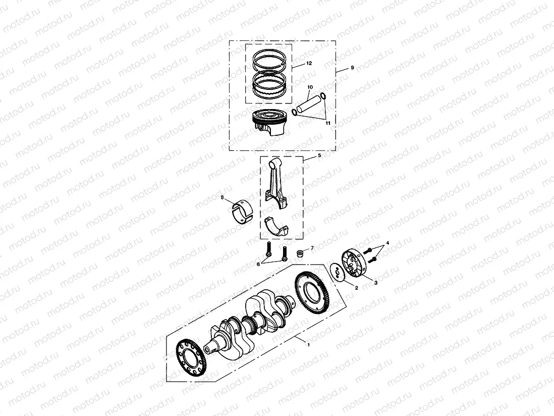 Crankshaft,Conn Rods 211133