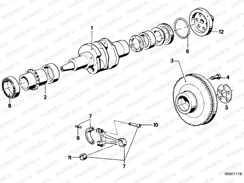 Crankshaft/Connecting rod/Mounting parts