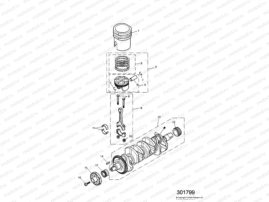 Crankshaft,Connecting Rods,Pistons & Liners