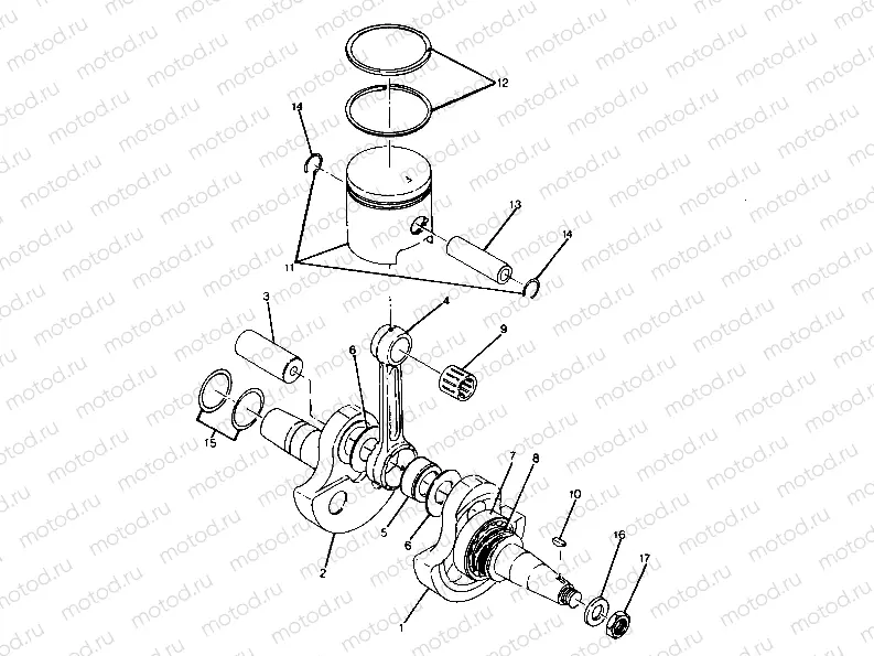 CRANKSHAFT/PISTON ASSEMBLY 6X6 (4919811981044A) | CRANKSHAFT/PISTON ASSEMBLY 6X6 (4919811981044A)