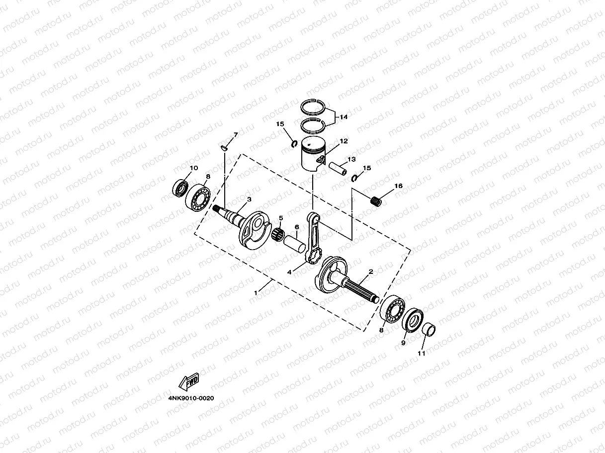 Crankshiyaft. Piston