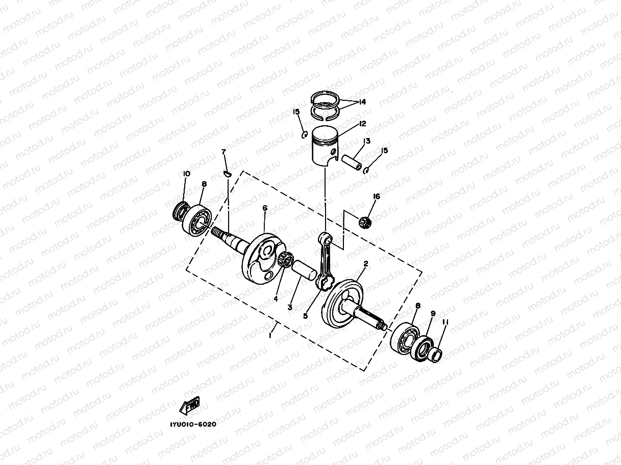 Crankshiyaft. Piston
