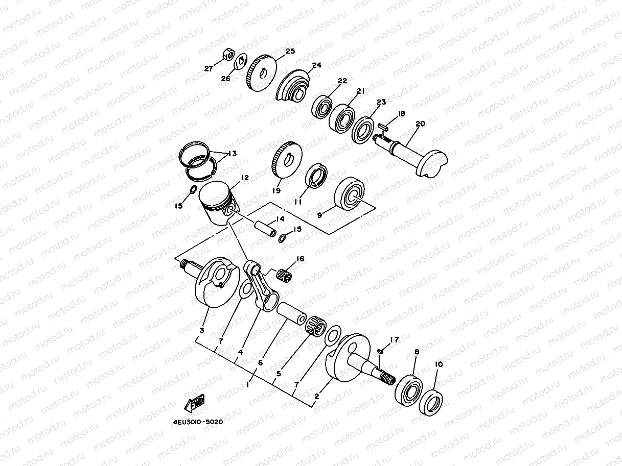 Crankshiyaft. Piston