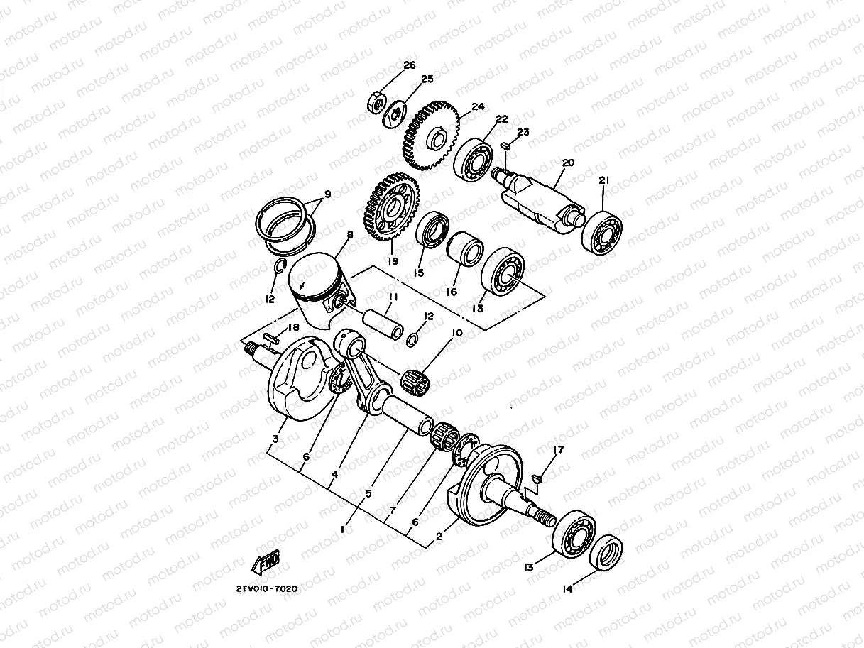 Crankshiyaft. Piston