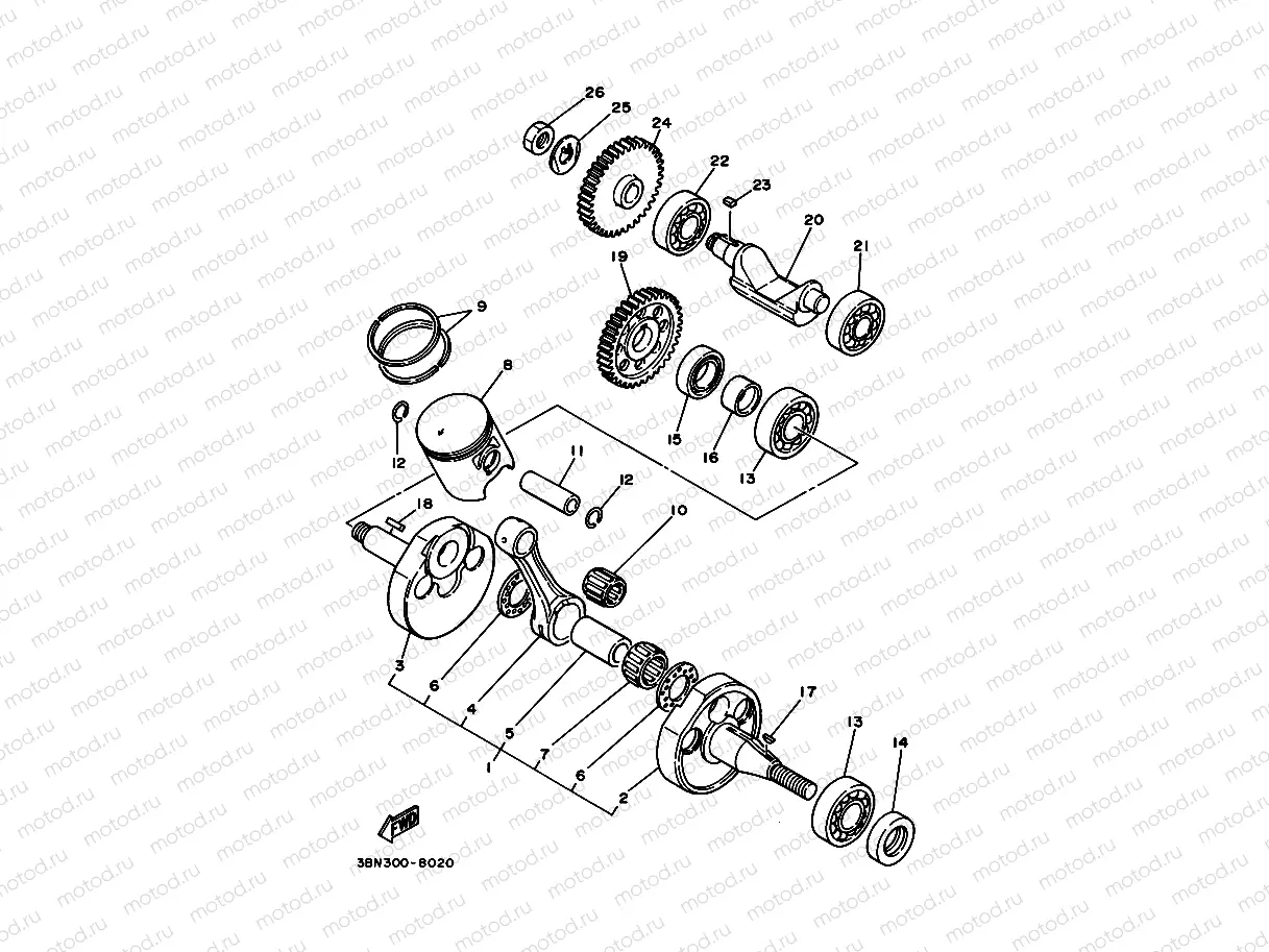 Crankshiyaft. Piston