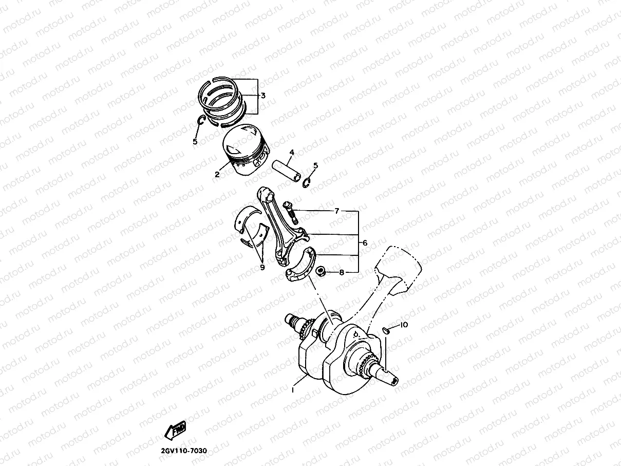 Crankshiyaft. Piston