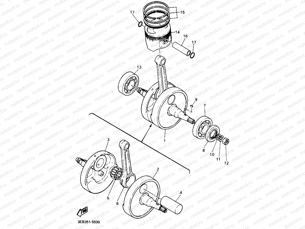 Crankshiyaft piston