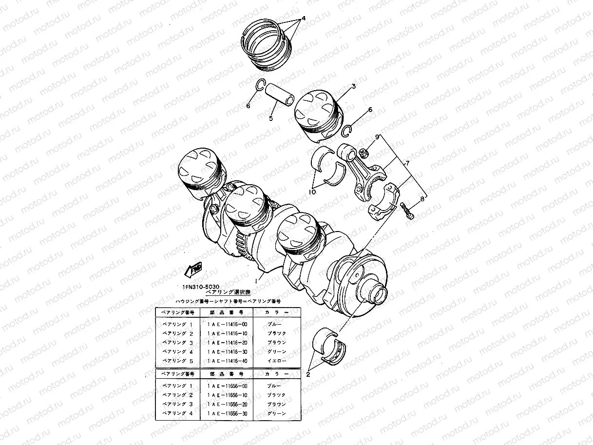 Crankshiyaft. Piston