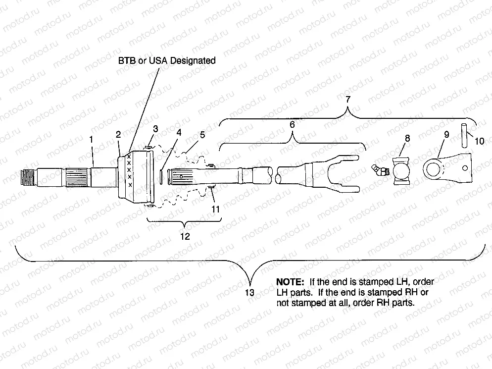 CV JOINT - BTB BIG BOSS 6X6 400L W97AE38A (4940814081B005) | CV JOINT - BTB BIG BOSS 6X6 400L W97AE38A (4940814081B005)