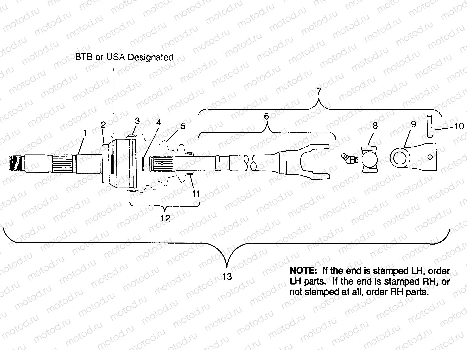 CV JOINT - BTB Magnum 4X4 W968144 and Swedish Magnum 4X4 S968144 (4936053605B014) | CV JOINT - BTB Magnum 4X4 W968144 and Swedish Magnum 4X4 S968144 (4936053605B014)