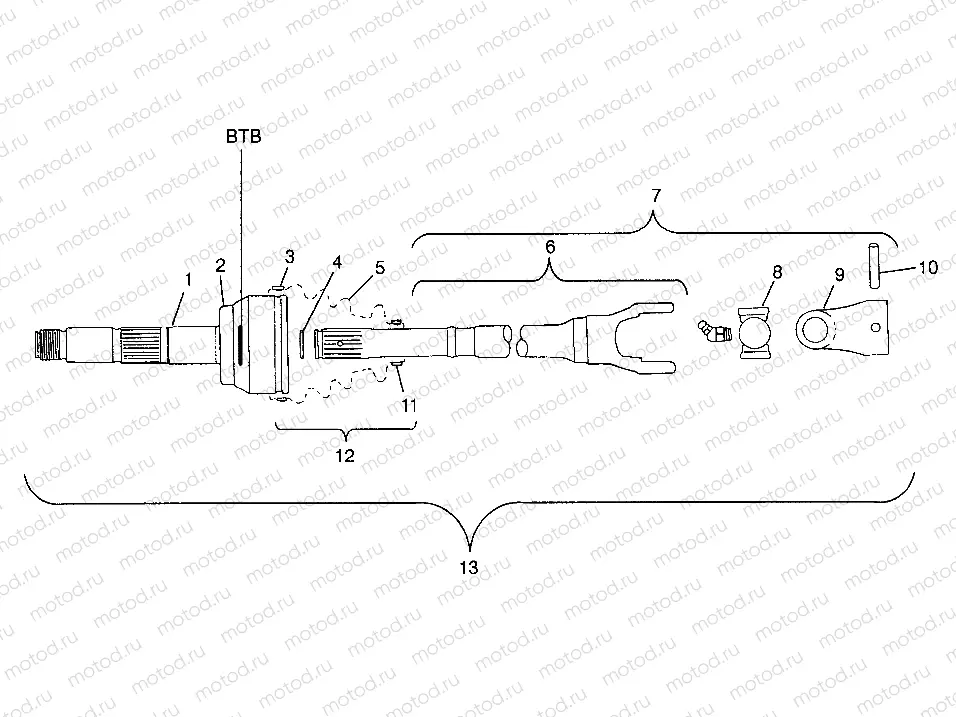CV JOINT - BTB Magnum 4X4 W97AC42A | CV JOINT - BTB Magnum 4X4 W97AC42A, Swedish Magnum 4X4 S97AC42E and Norwegi (4940834083B013)