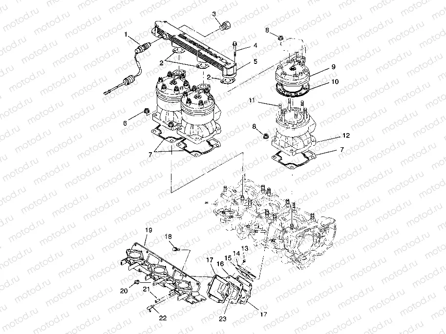 CYLINDER and MANIFOLD SL 750 B944070 (4927012701024A) | CYLINDER and MANIFOLD SL 750 B944070 (4927012701024A)