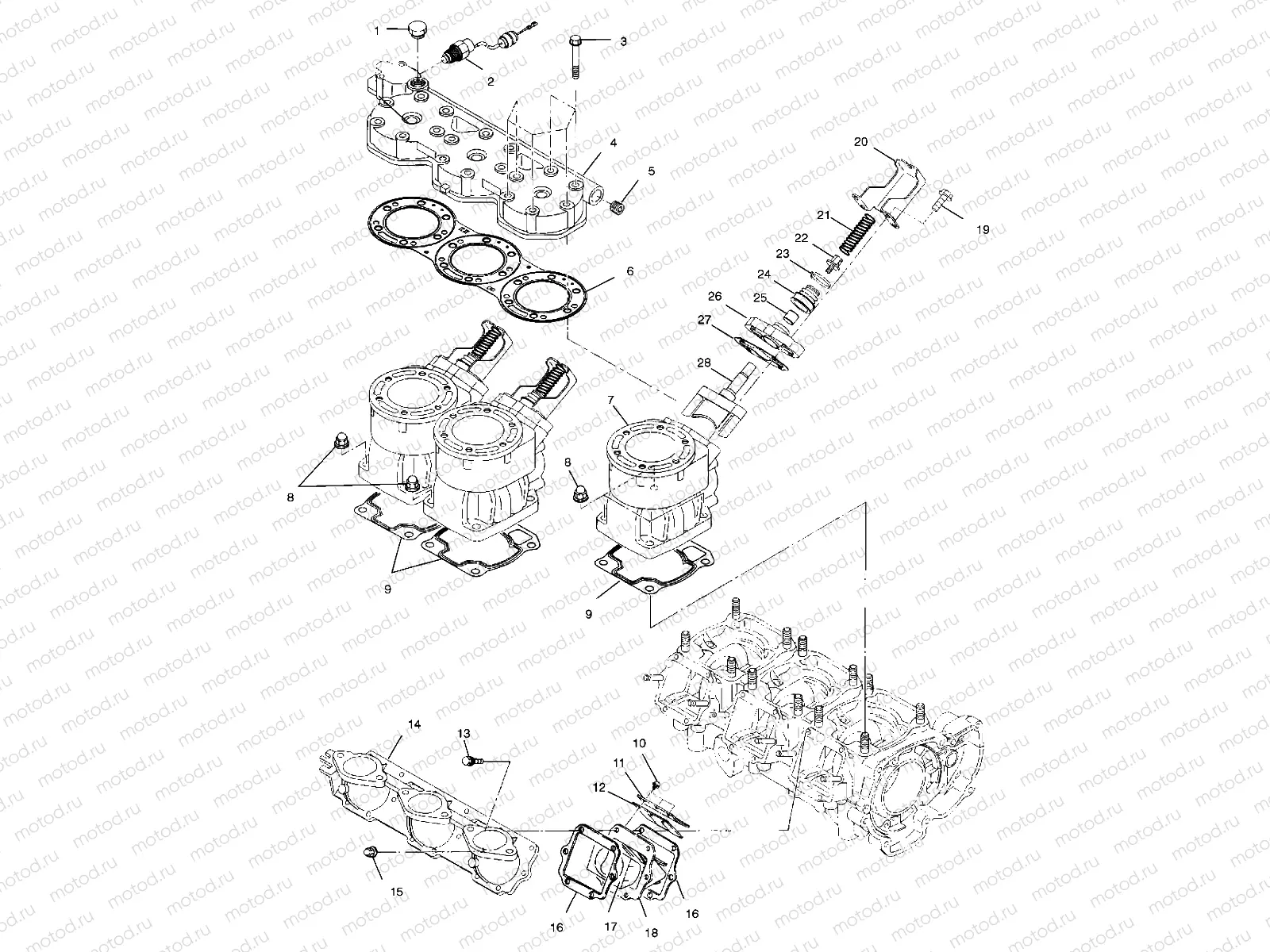 CYLINDER | CYLINDER, HEAD & EXHAUST VALVES - W004978D (4955795579C003)