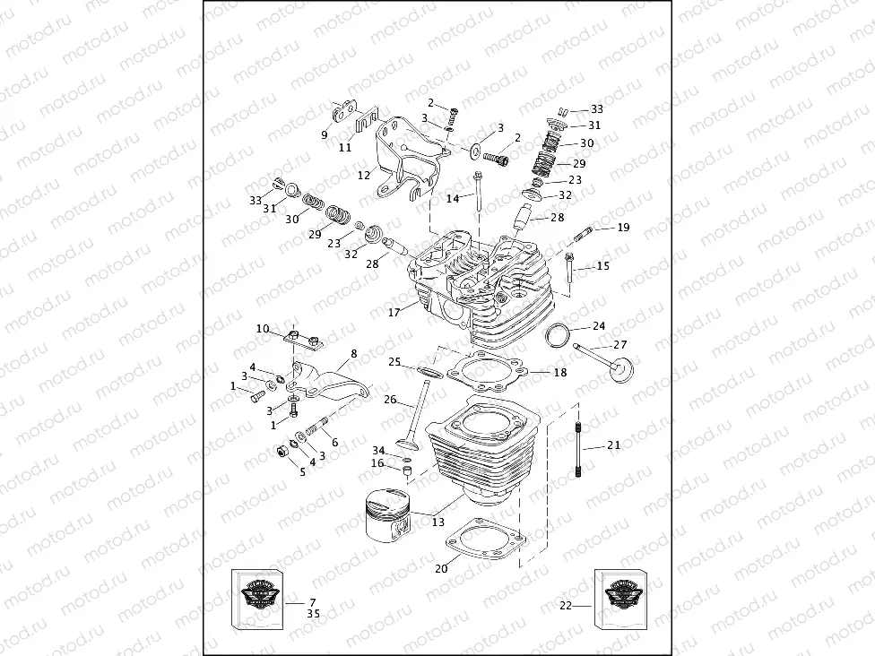 CYLINDER, HEAD AND VALVES - VÂ²â¢ EVOLUTION (1 OF 2)