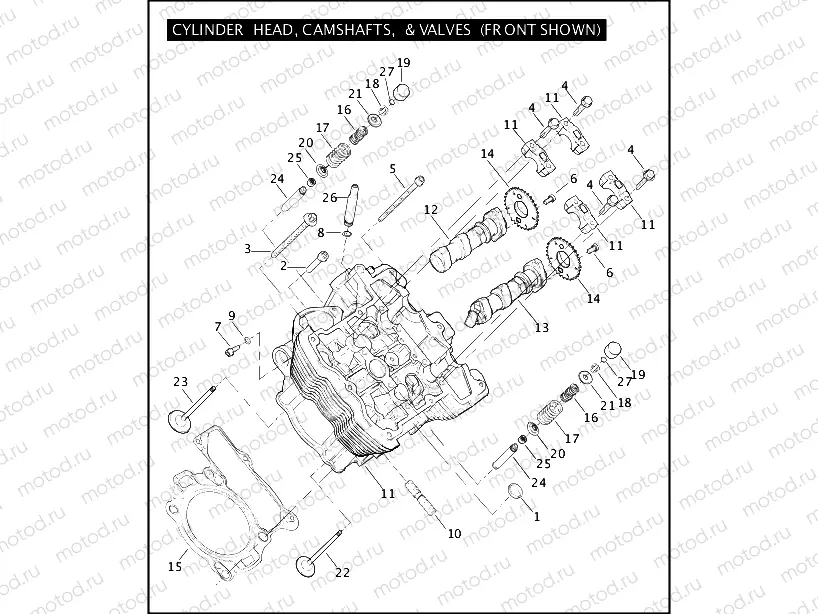 CYLINDER HEAD, CAMSHAFTS, & VALVES (1 OF 2)