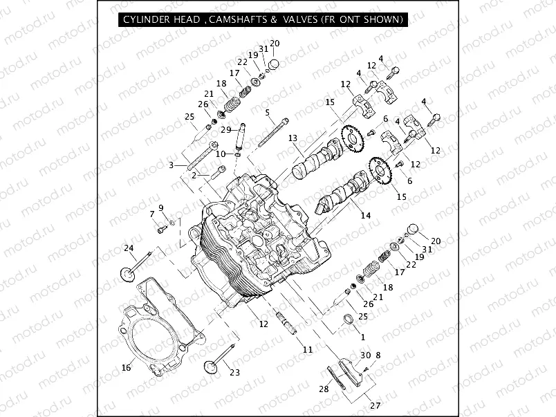 CYLINDER HEAD, CAMSHAFTS & VALVES (1 OF 2)