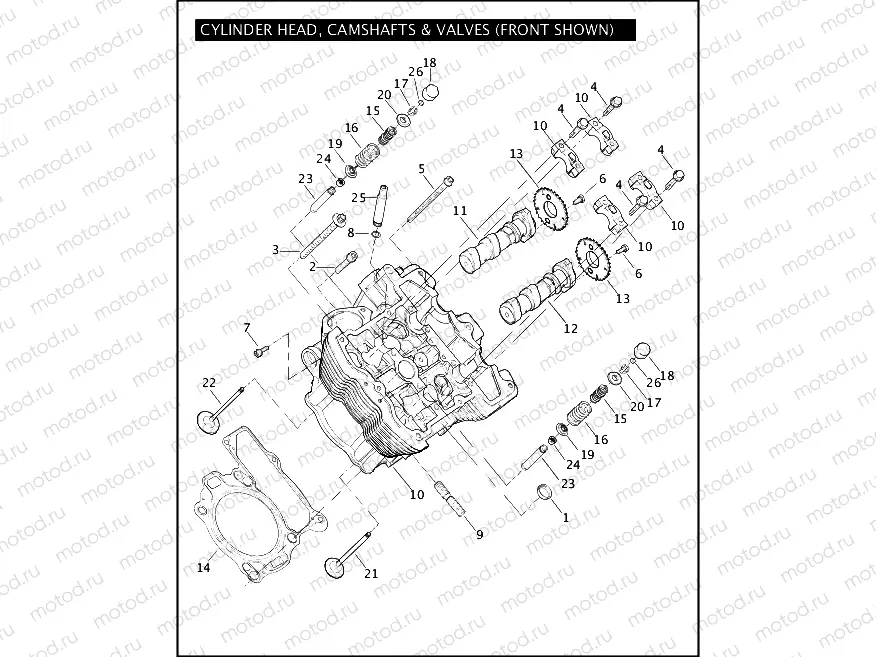 CYLINDER HEAD, CAMSHAFTS, & VALVES (1 OF 2)