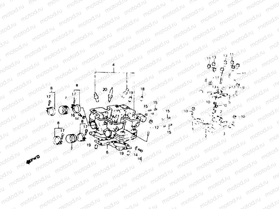 Cylinder head (Rear)