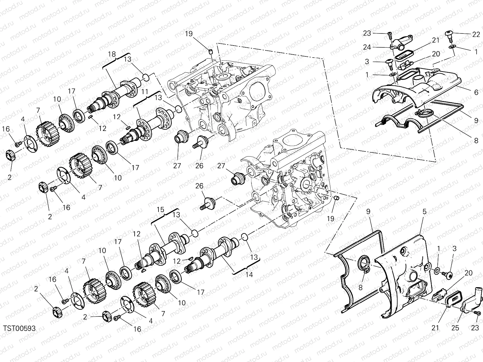 CYLINDER HEAD : TIMING SYSTEM [MOD:M 821]