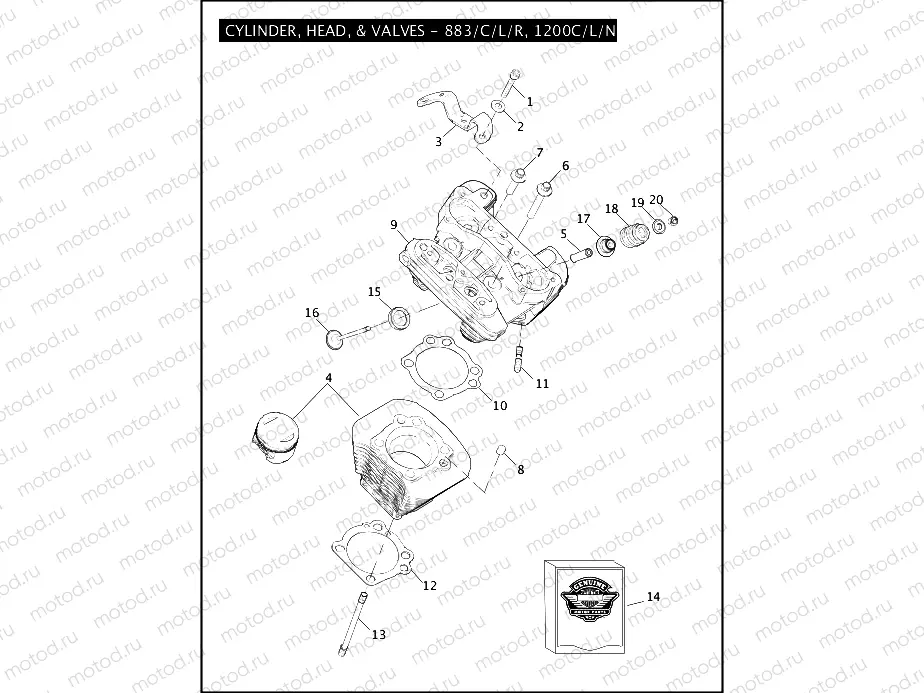 CYLINDER, HEAD, & VALVES - 883/C/L/R, 1200C/L/N/R