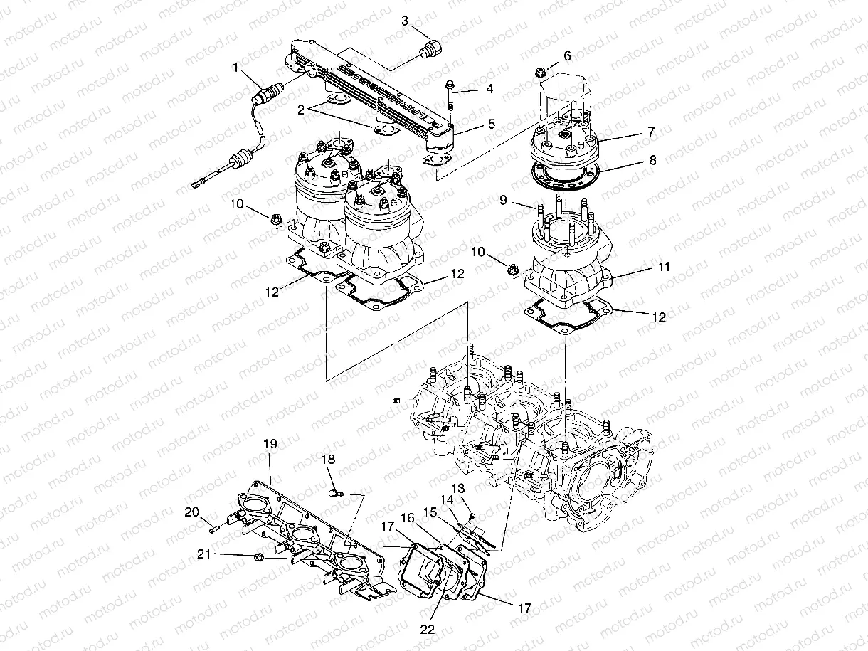 CYLINDER & MANIFOLD SL 650 B954058 (4930483048B013) | CYLINDER & MANIFOLD SL 650 B954058 (4930483048B013)