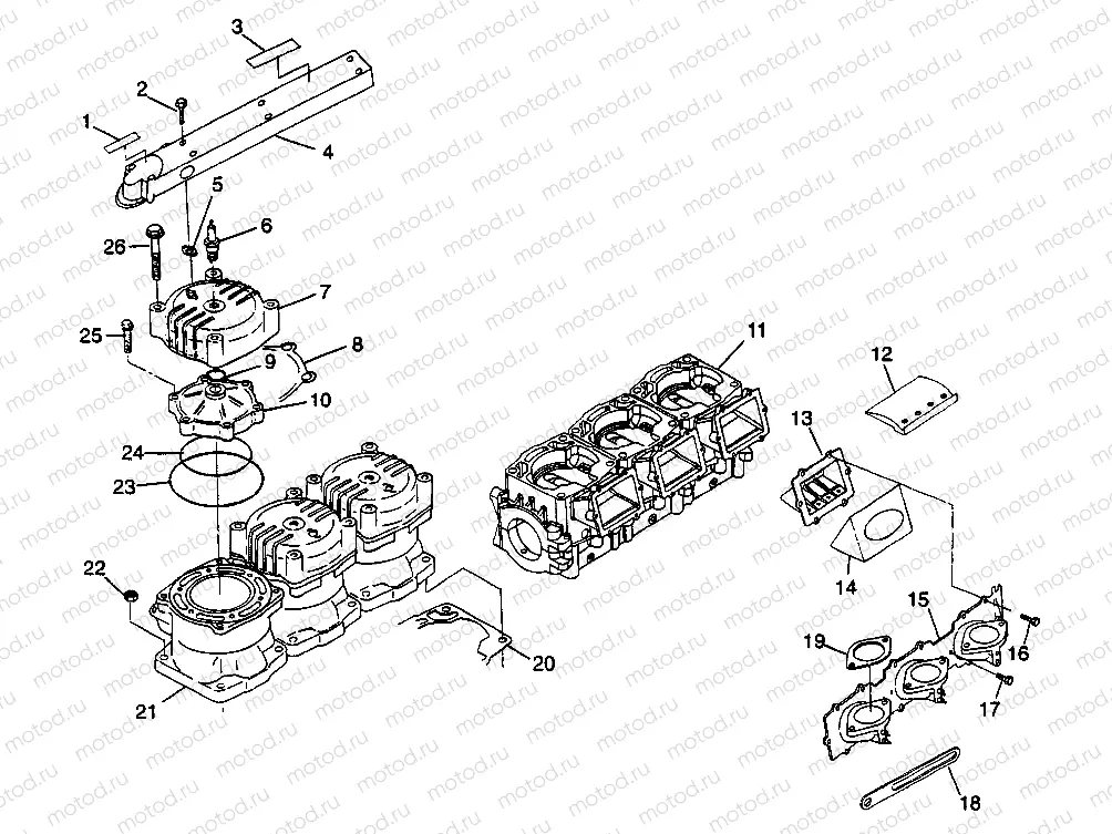 CYLINDER & MANIFOLD SL 900 B974091 and SL 1050 B974090 (4940974097C003) | CYLINDER & MANIFOLD SL 900 B974091 and SL 1050 B974090 (4940974097C003)