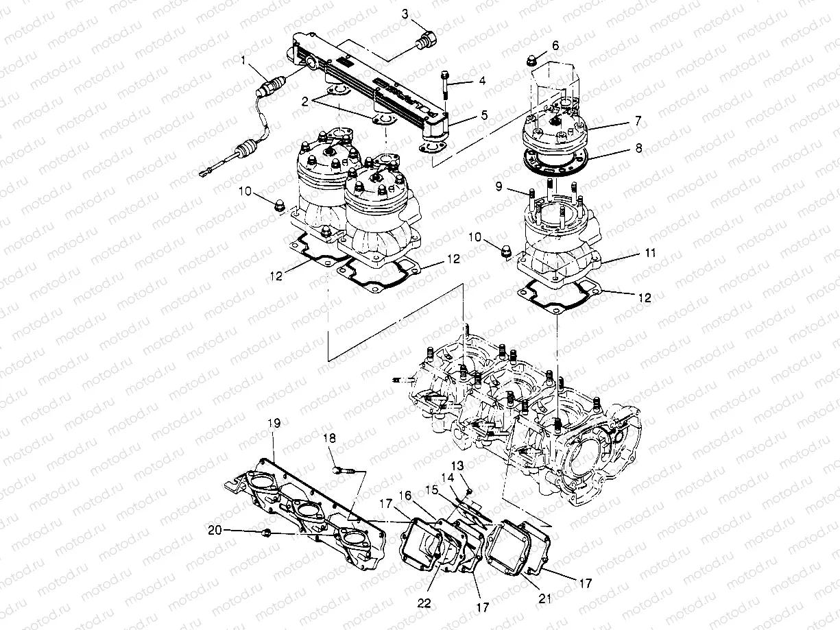 CYLINDER & MANIFOLD SLX 780 B964287 and Intl. SLX 780 I964287 (4937443744C002) | CYLINDER & MANIFOLD SLX 780 B964287 and Intl. SLX 780 I964287 (4937443744C002)