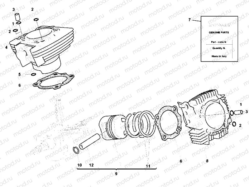 CYLINDER - PISTON » ENGINE CASE