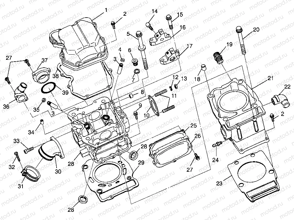 CYLINDER SPORTSMAN 500 W969244 and SWEDISH SPORTSMAN 500 S969244 (4936093609D003) | CYLINDER SPORTSMAN 500 W969244 and SWEDISH SPORTSMAN 500 S969244 (4936093609D003)