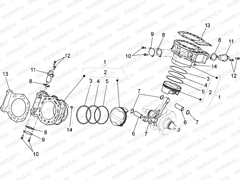 Cylinder with piston