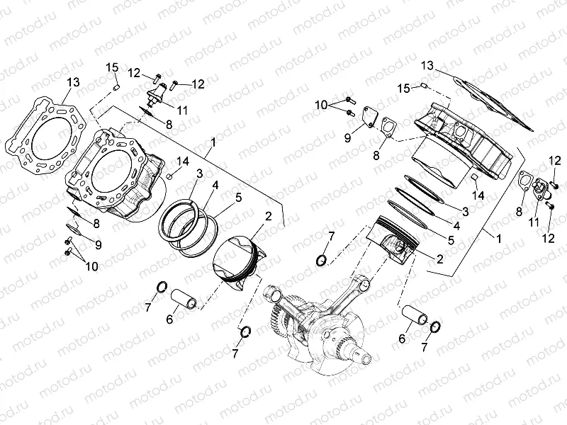 Cylinder with piston