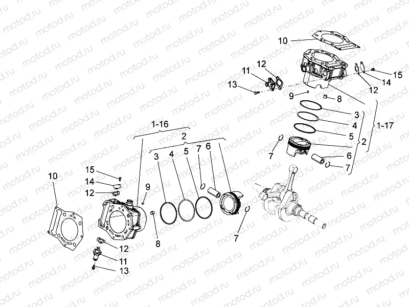 Cylinder with piston