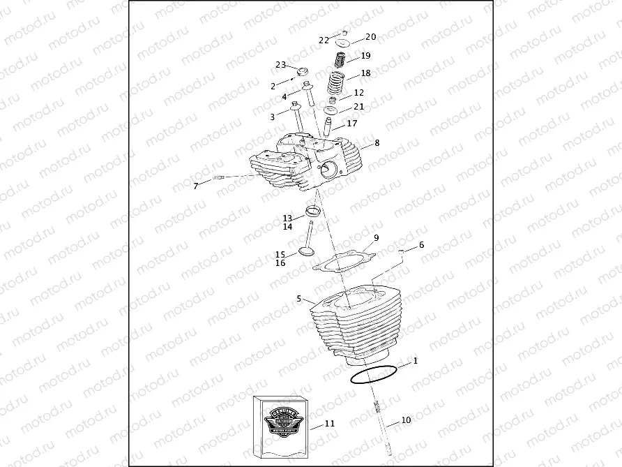 CYLINDERS, HEADS & VALVES - 1550 TWIN CAM 95B