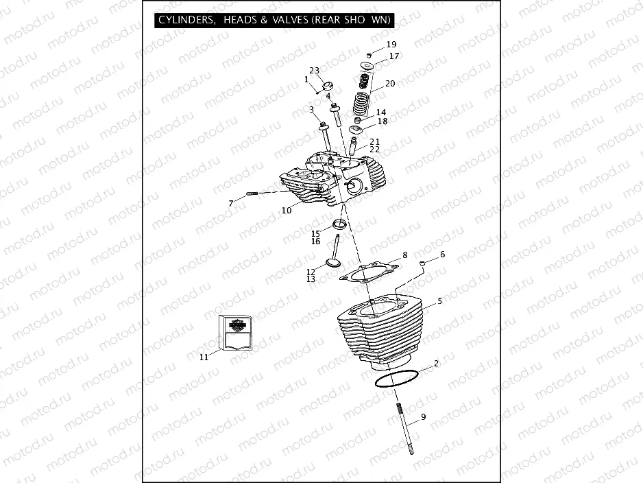CYLINDERS, HEADS, & VALVES (REAR SHOWN)