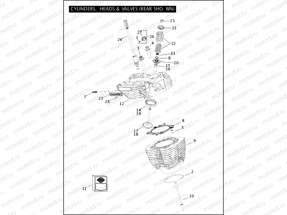 CYLINDERS, HEADS & VALVES (REAR SHOWN)