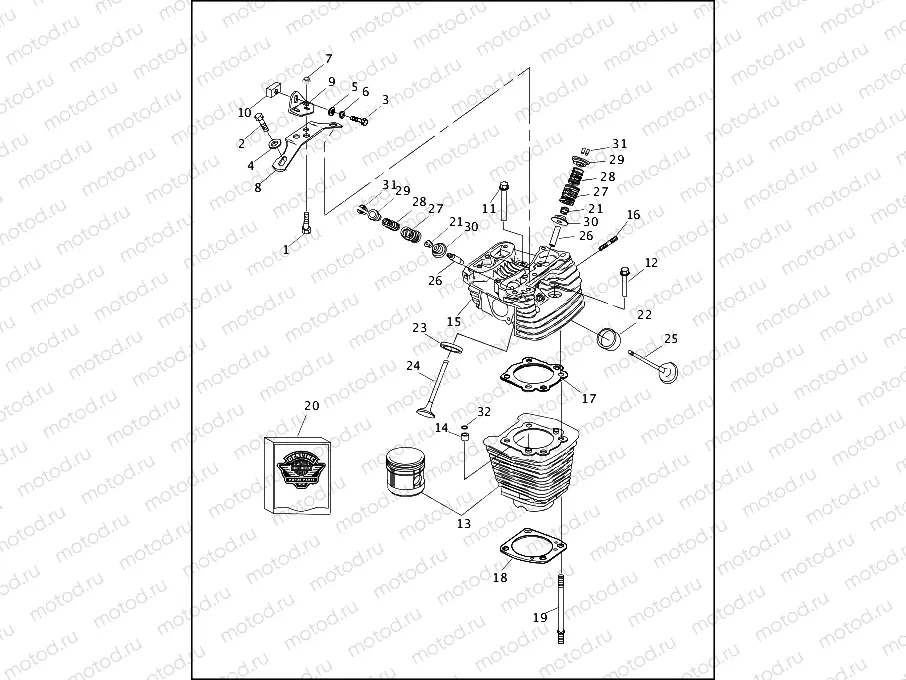 CYLINDERS, HEADS & VALVES VÂ²â¢ - REAR SHOWN