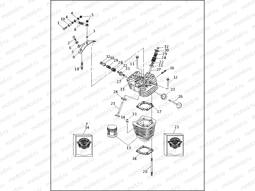 CYLINDERS, HEADS & VALVES V2â¢ - REAR SHOWN (1 OF 2)