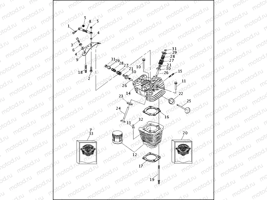 CYLINDERS, HEADS & VALVES V2â¢ - REAR SHOWN (2 OF 2)