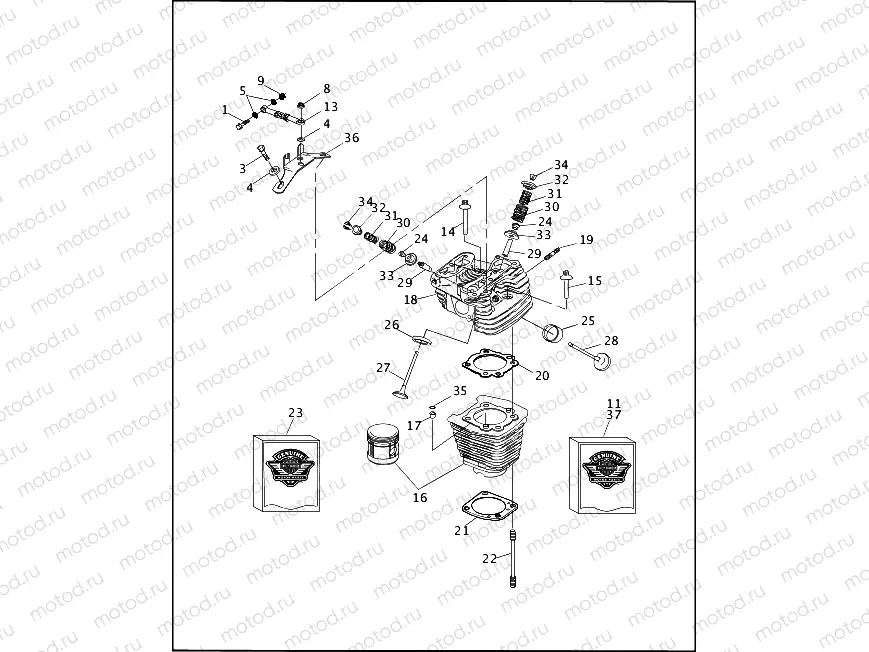 CYLINDERS, HEADS & VALVES V2â¢ - REAR SHOWN (2 OF 2)