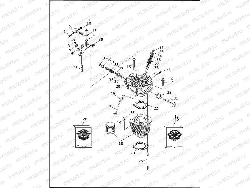 CYLINDERS, HEADS & VALVES V2â¢ - REAR SHOWN (3 OF 3)