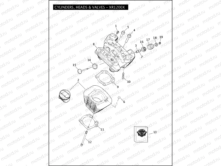 CYLINDERS, HEADS & VALVES - XR1200X