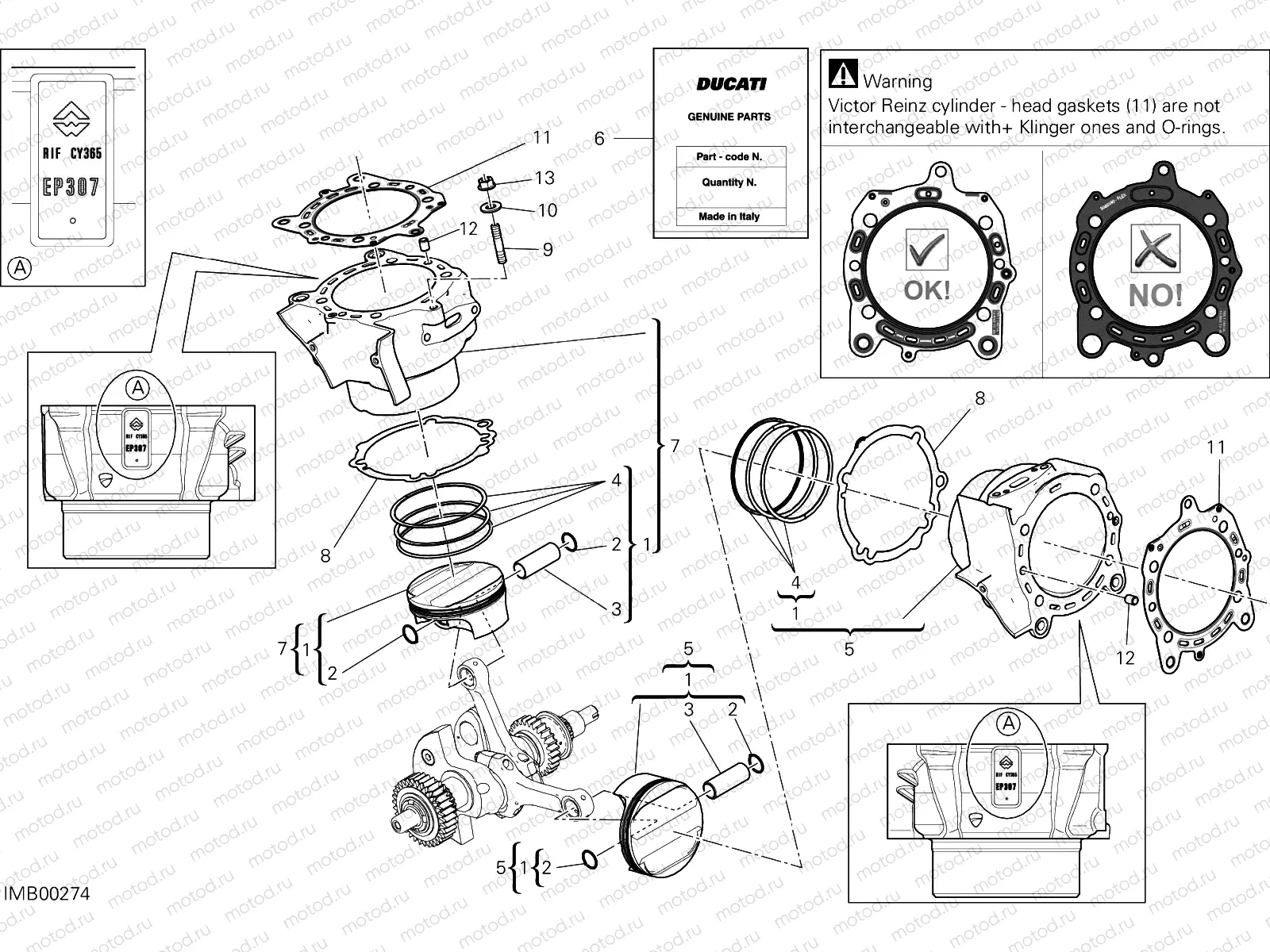 CYLINDERS - PISTONS (ASSO WERKE) [MOD:XDIAVEL]