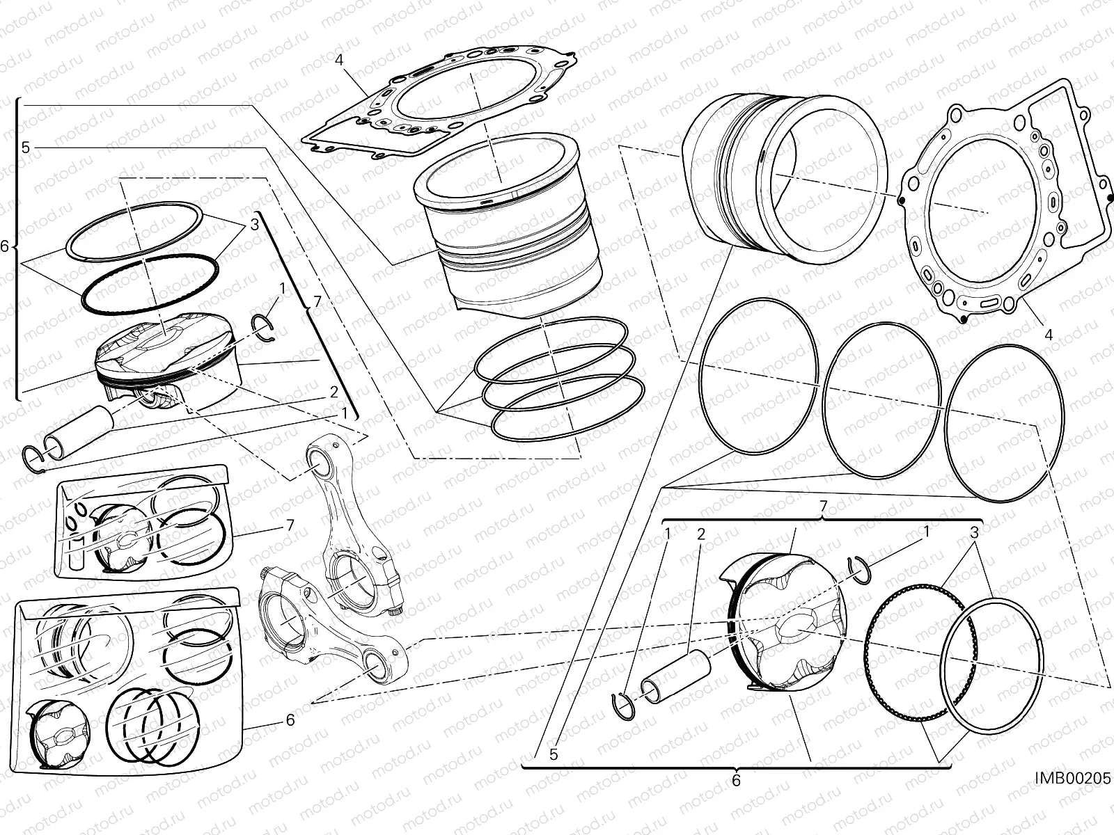 CYLINDERS - PISTONS [MOD:1199 R]