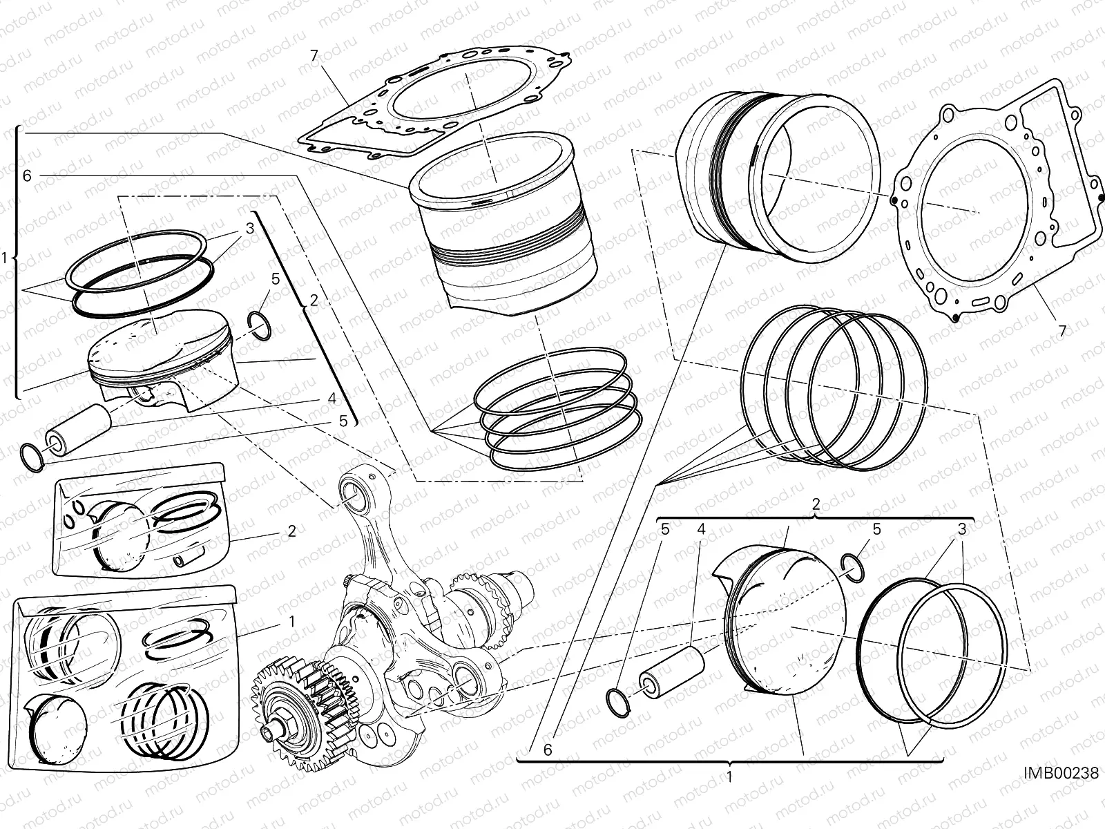 CYLINDERS - PISTONS [MOD:1299R FE]