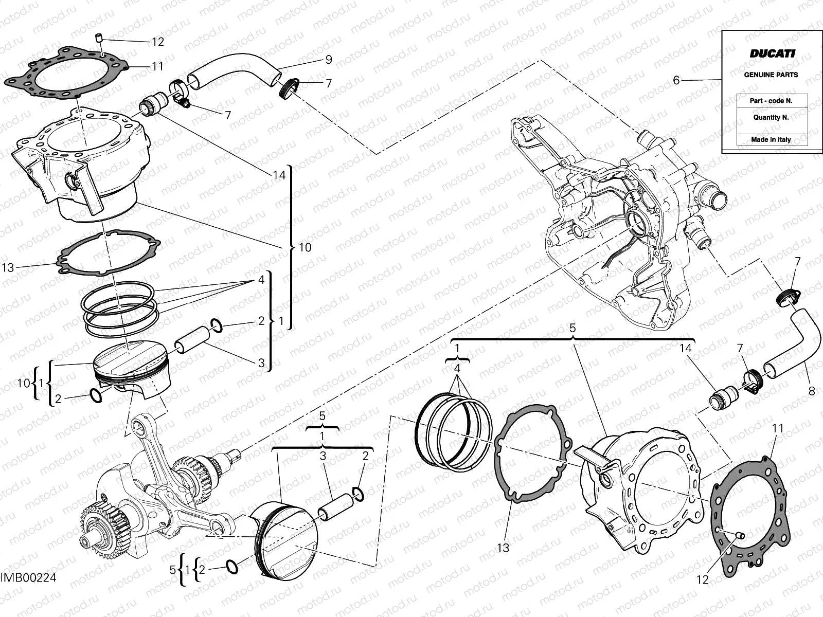 CYLINDERS - PISTONS [MOD:M 1200R]