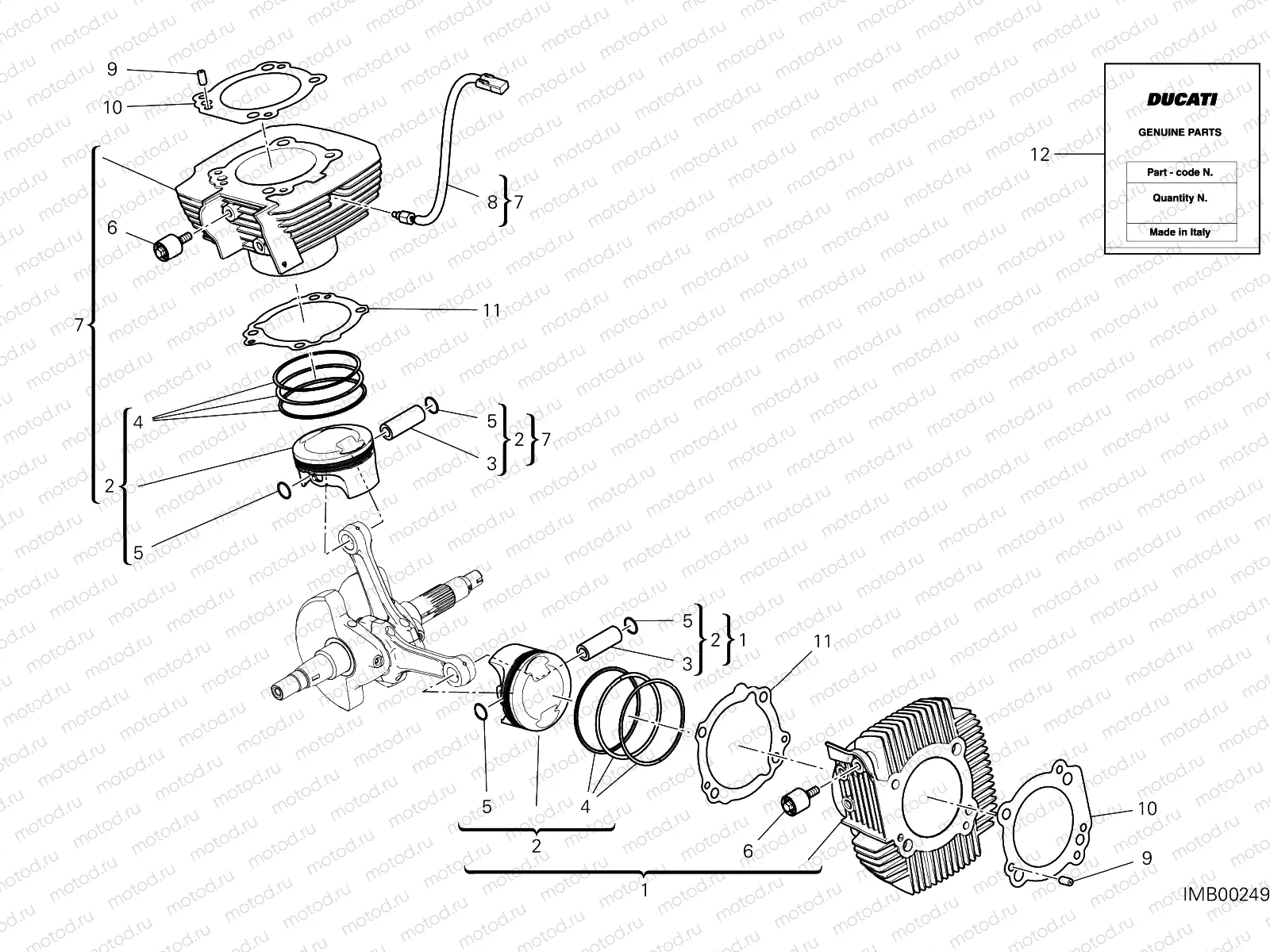 CYLINDERS - PISTONS [MOD:SCR800DK]